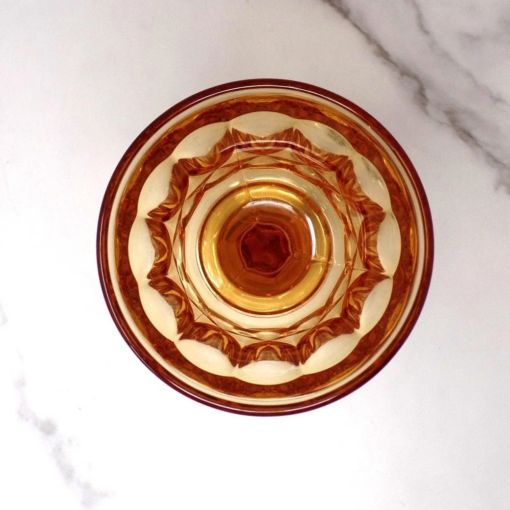 Vintage Noritake Amber Perspective Water Goblets, set of 2 (1970-85)